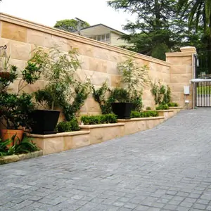 Rock cladding on a house